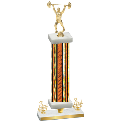 Premium Single Orange Glacier Third Place Weights Trophy