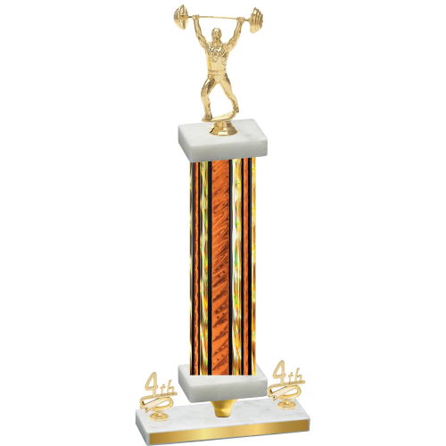 Premium Single Orange Glacier Fourth Place Weights Trophy