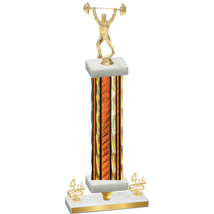 Premium Single Orange Glacier Fourth Place Weights Trophy