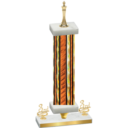 Premium Single Orange Glacier Third Place Chess Trophy