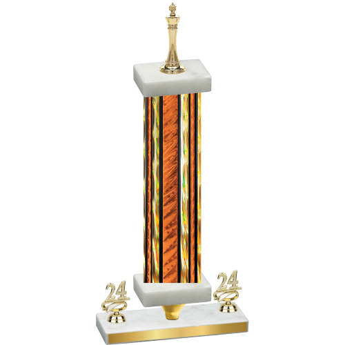 Premium Single Orange Glacier Year Chess Trophy