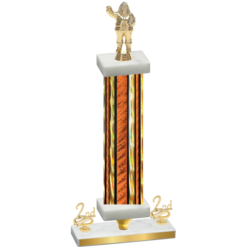 Premium Single Orange Glacier Second Place Holiday Trophy