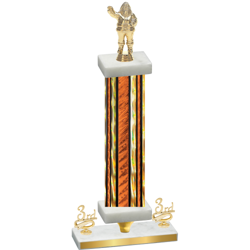 Premium Single Orange Glacier Third Place Holiday Trophy