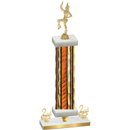 Premium Single Orange Glacier Second Place Majorette Trophy