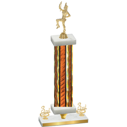 Premium Single Orange Glacier Third Place Majorette Trophy