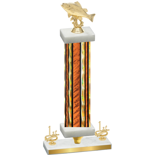 Premium Single Orange Glacier First Place Fishing Trophy
