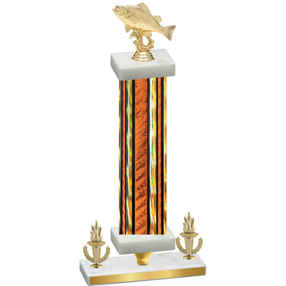 Premium Single Orange Glacier Victory Fishing Trophy