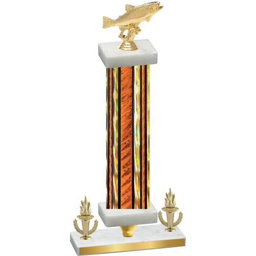 Premium Single Orange Glacier Victory Fishing Trophy