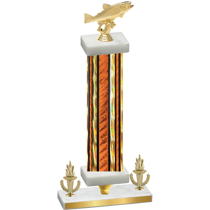 Premium Single Orange Glacier Victory Fishing Trophy