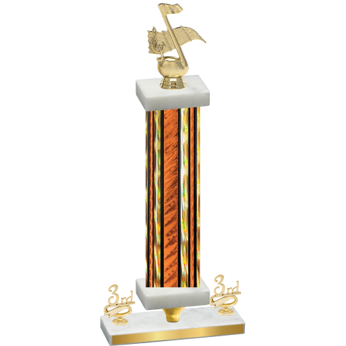 Premium Single Orange Glacier Third Place Music Trophy