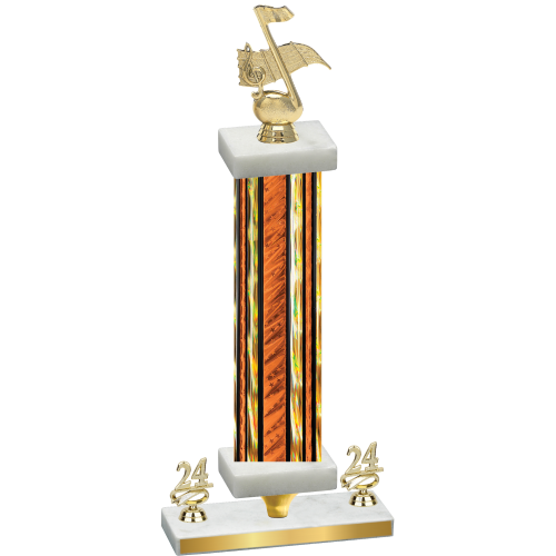 Premium Single Orange Glacier Year Music Trophy