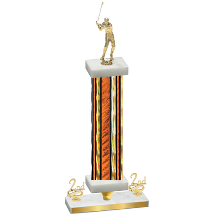 Premium Single Orange Glacier Second Place Golf Trophy