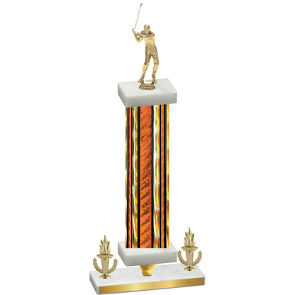 Premium Single Orange Glacier Victory Golf Trophy