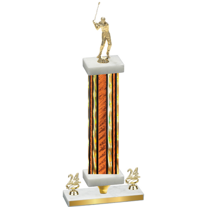 Premium Single Orange Glacier Year Golf Trophy