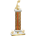 Premium Single Orange Glacier First Place Golf Trophy