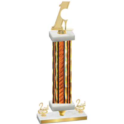 Premium Single Orange Glacier Second Place Golf Trophy