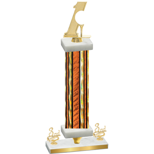 Premium Single Orange Glacier Third Place Golf Trophy