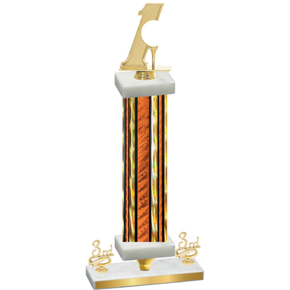 Premium Single Orange Glacier Third Place Golf Trophy