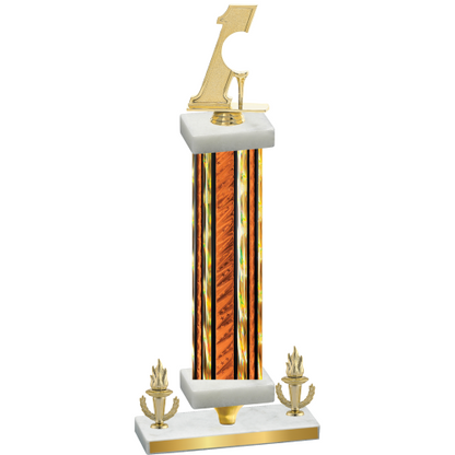 Premium Single Orange Glacier Victory Golf Trophy