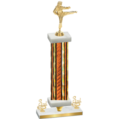 Premium Single Orange Glacier Third Place Karate Trophy