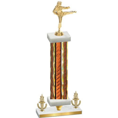 Premium Single Orange Glacier Victory Karate Trophy