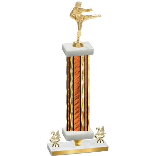 Premium Single Orange Glacier Year Karate Trophy