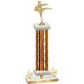 Premium Single Orange Glacier Fourth Place Karate Trophy