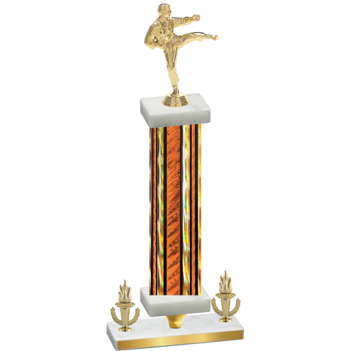 Premium Single Orange Glacier Victory Karate Trophy