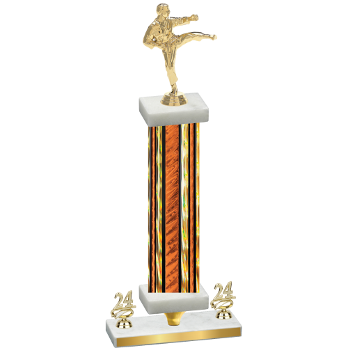 Premium Single Orange Glacier Year Karate Trophy