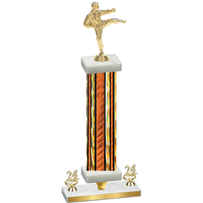 Premium Single Orange Glacier Year Karate Trophy