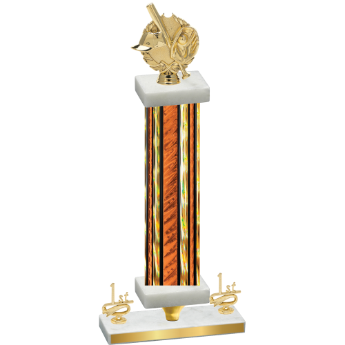 Premium Single Orange Glacier First Place Baseball Trophy