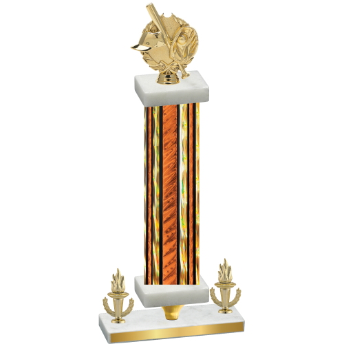 Premium Single Orange Glacier Victory Baseball Trophy