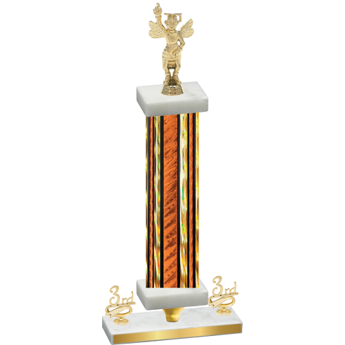 Premium Single Orange Glacier Third Place Academics Trophy