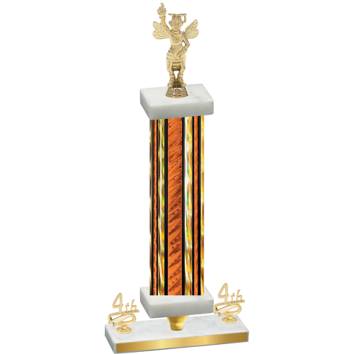 Premium Single Orange Glacier Fourth Place Academics Trophy