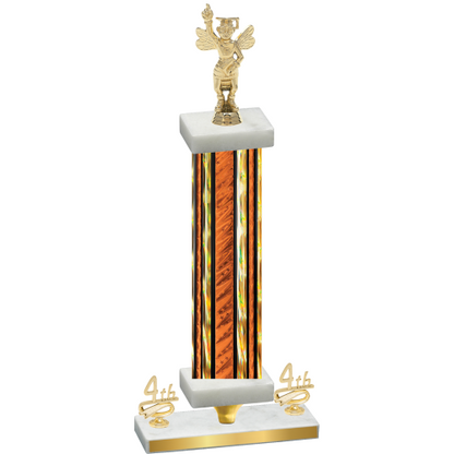 Premium Single Orange Glacier Fourth Place Academics Trophy