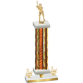 Premium Single Orange Glacier Third Place Baseball Trophy