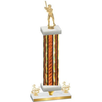 Premium Single Orange Glacier Third Place Baseball Trophy