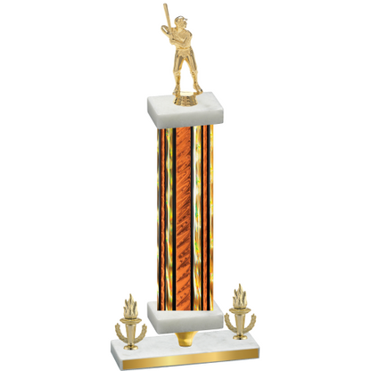 Premium Single Orange Glacier Victory Baseball Trophy