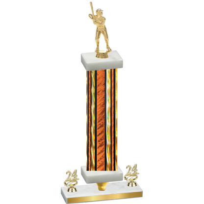 Premium Single Orange Glacier Year Baseball Trophy