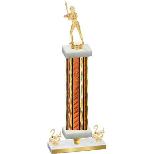 Premium Single Orange Glacier Second Place Softball Trophy