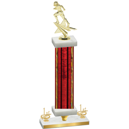 Premium Single Red Glacier First Place Football Trophy