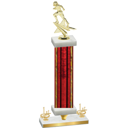 Premium Single Red Glacier First Place Football Trophy