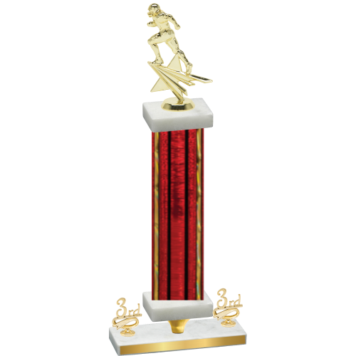 Premium Single Red Glacier Third Place Football Trophy