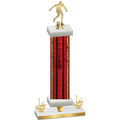 Premium Single Red Glacier First Place Soccer Trophy