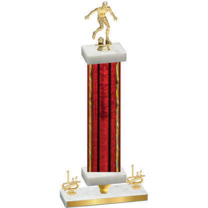 Premium Single Red Glacier First Place Soccer Trophy