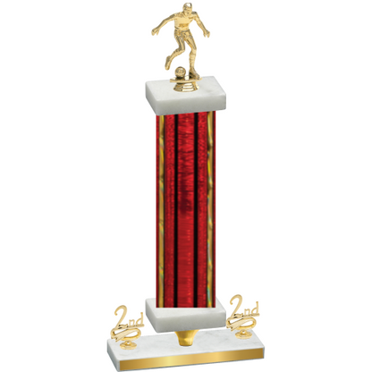 Premium Single Red Glacier Second Place Soccer Trophy