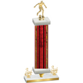 Premium Single Red Glacier Third Place Soccer Trophy