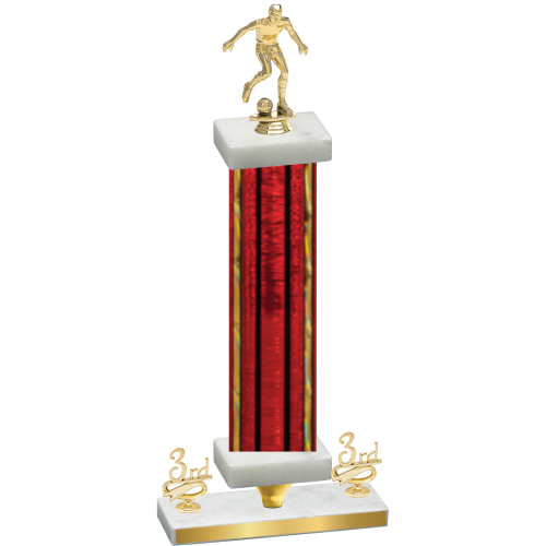 Premium Single Red Glacier Third Place Soccer Trophy