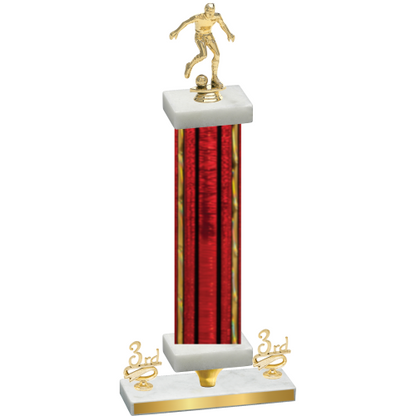 Premium Single Red Glacier Third Place Soccer Trophy