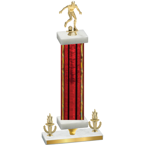 Premium Single Red Glacier Victory Soccer Trophy